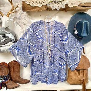 Semi sheer boho cover up w shabby chic beach resort vacay vibe